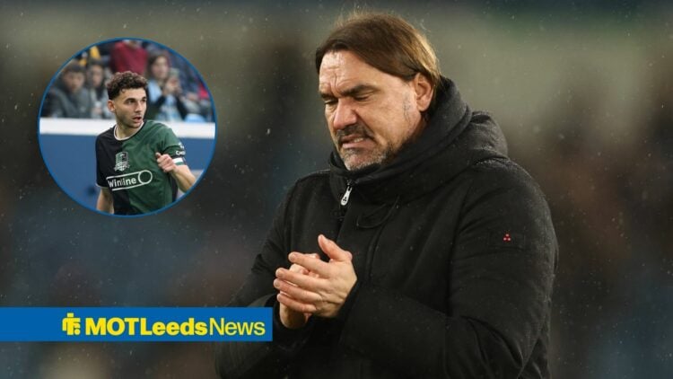 Leeds boss Daniel Farke with Eduard Spertsyan inset