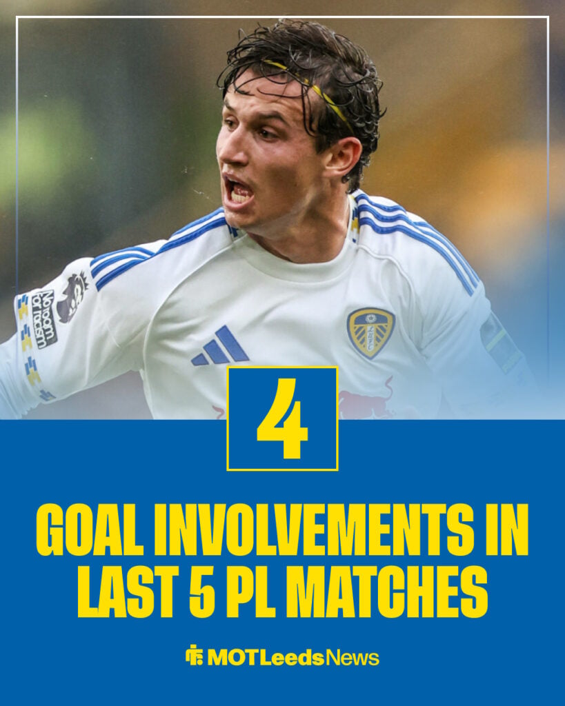 Leeds United player Brenden Aaronson's goal involvements in last five PL matches