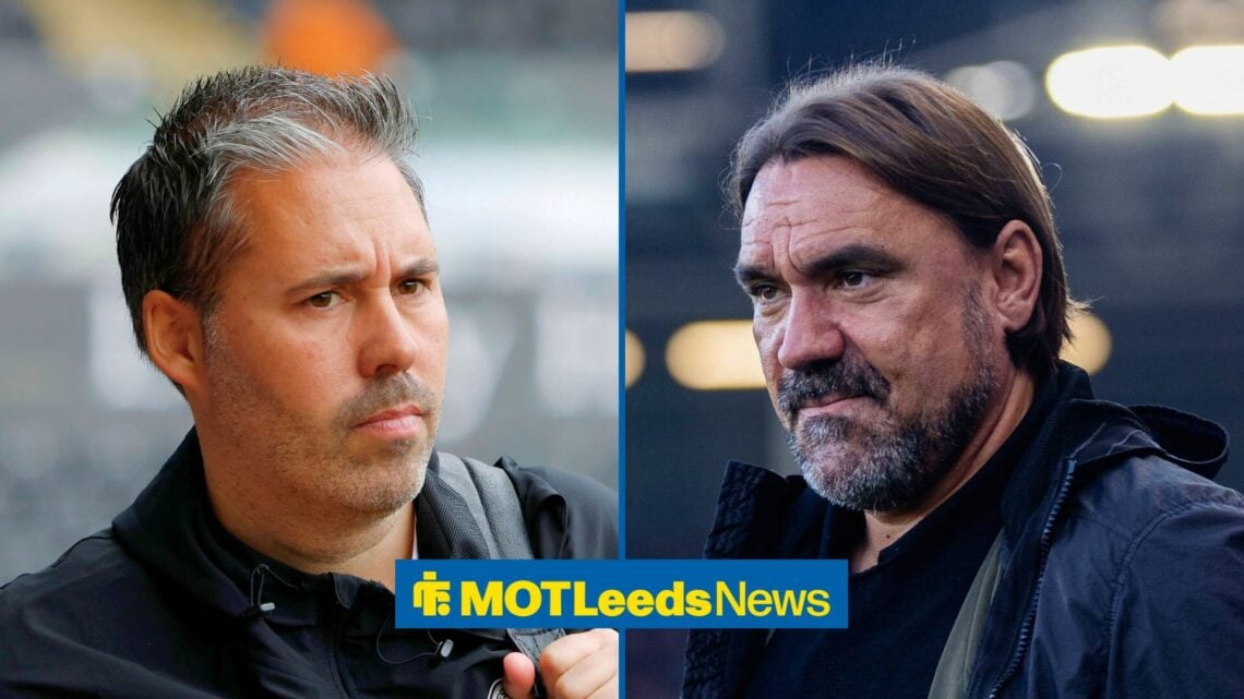 Leicester City boss Marti Cifuentes and Leeds United manager Daniel Farke side by side