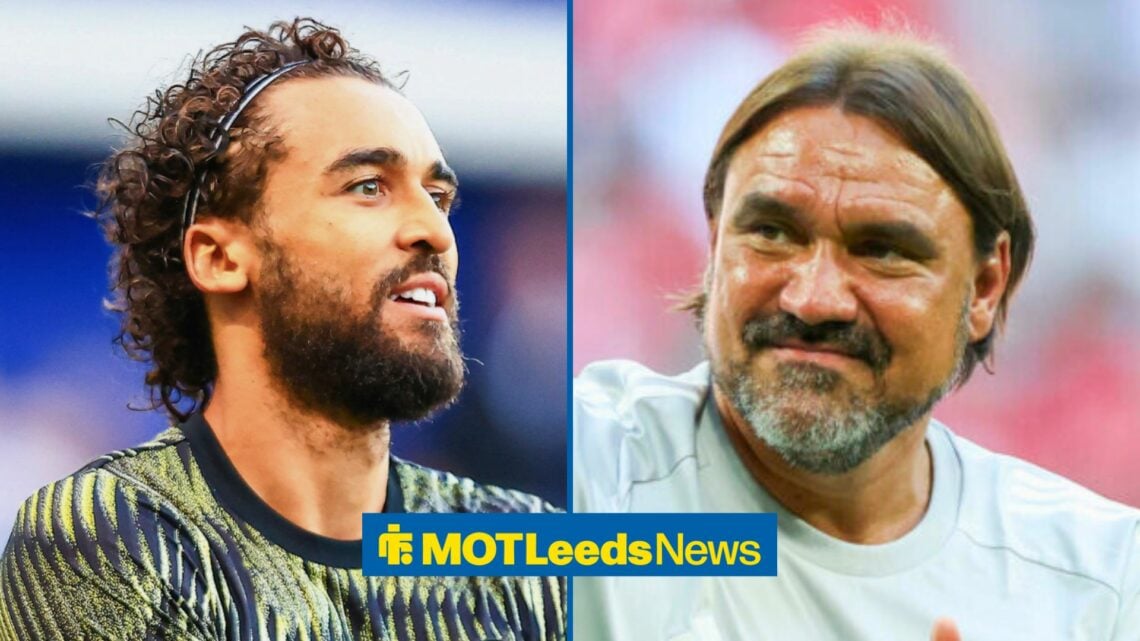 Leeds United striker Dominic Calvert-Lewin and Daniel Farke side by side