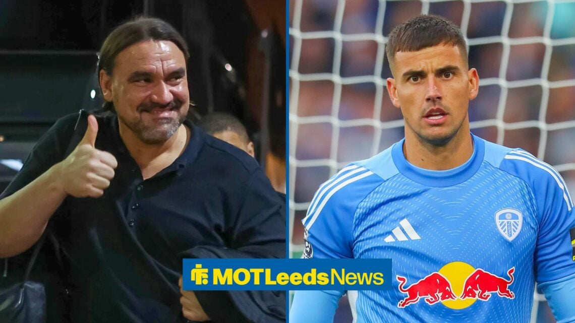 Leeds United manager Daniel Farke and Karl Darlow side by side