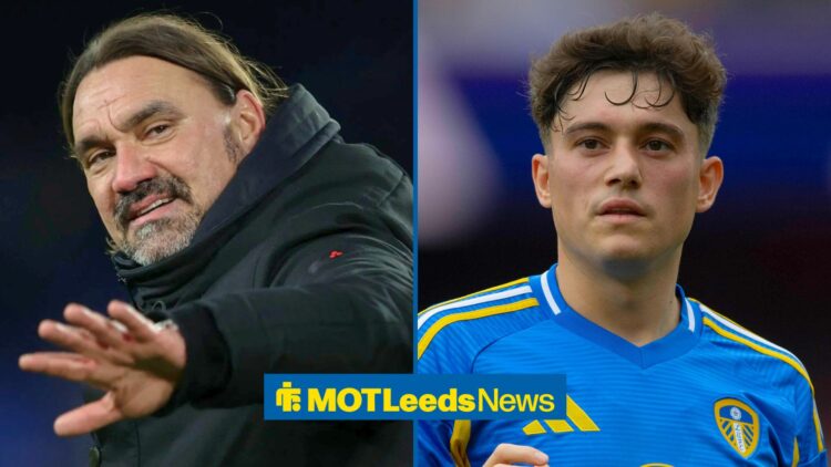 Leeds United manager Daniel Farke and Daniel James side by side
