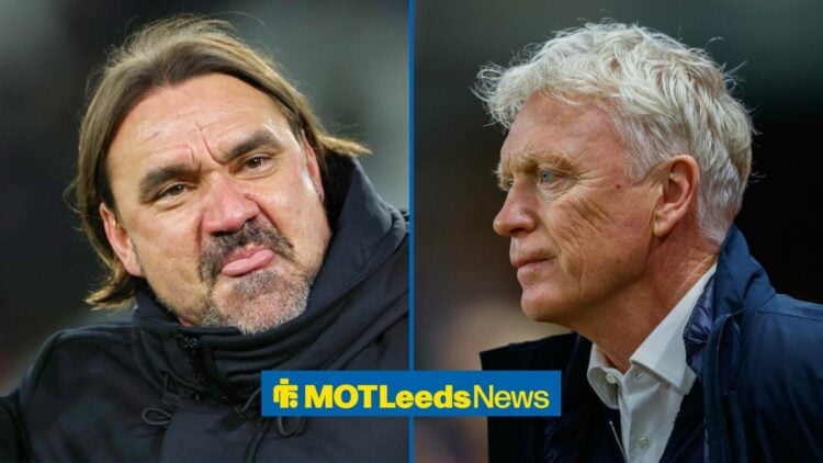 Leeds United manager Daniel Farke and Everton boss David Moyes side by side