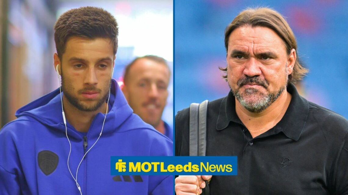 Leeds United midfielder Ilia Gruev and Daniel Farke side by side