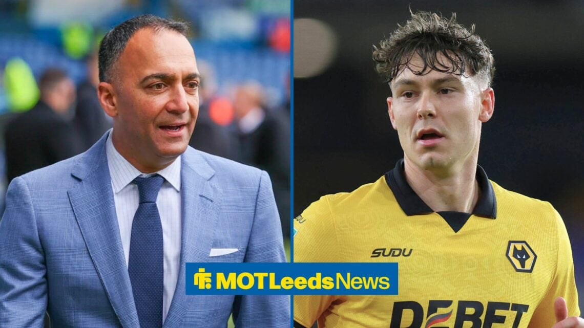 Leeds United chairman Paraag Marathe and Wolves striker Jorgen Strand Larsen