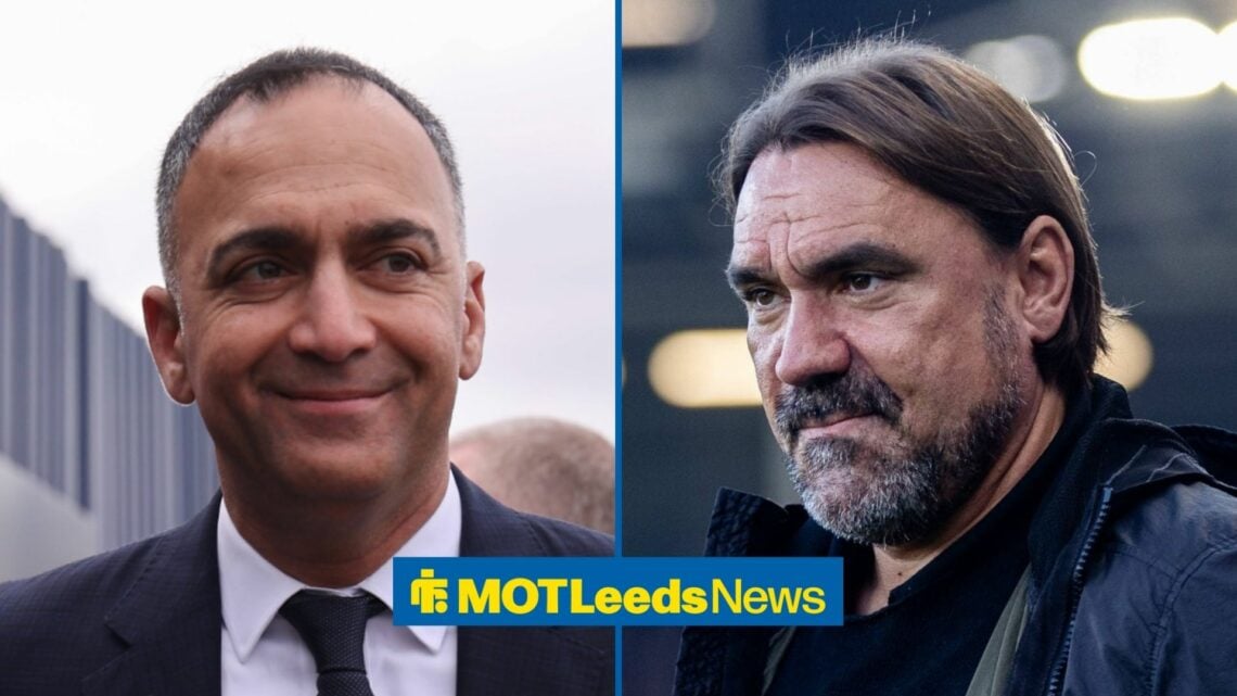 Leeds chairman Paraag Marathe and Daniel Farke both happy.