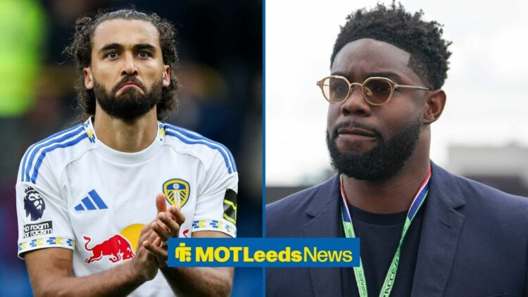 Micah Richards next to Dominic Calvert-Lewin