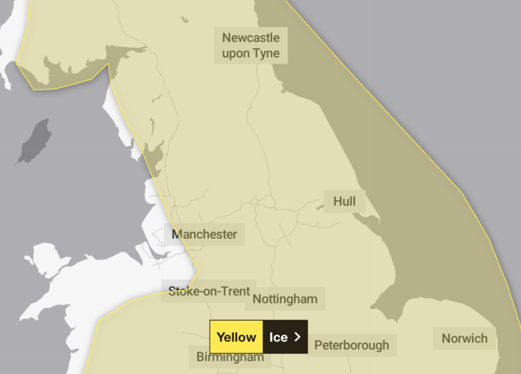 Yellow weather warning in UK for 7 January
