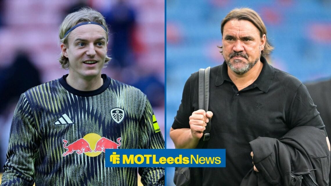 Leeds United star Sebastiaan Bornauw and Daniel Farke.