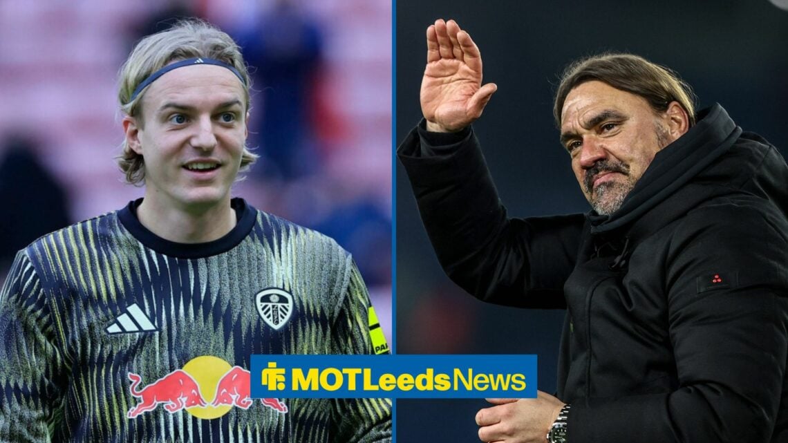 Leeds United star Sebastiaan Bornauw and Daniel Farke.