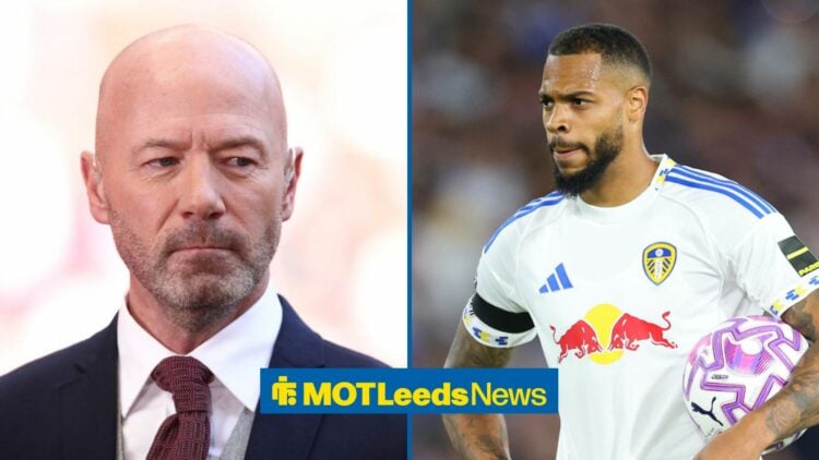 Alan Shearer next to Lukas Nmecha