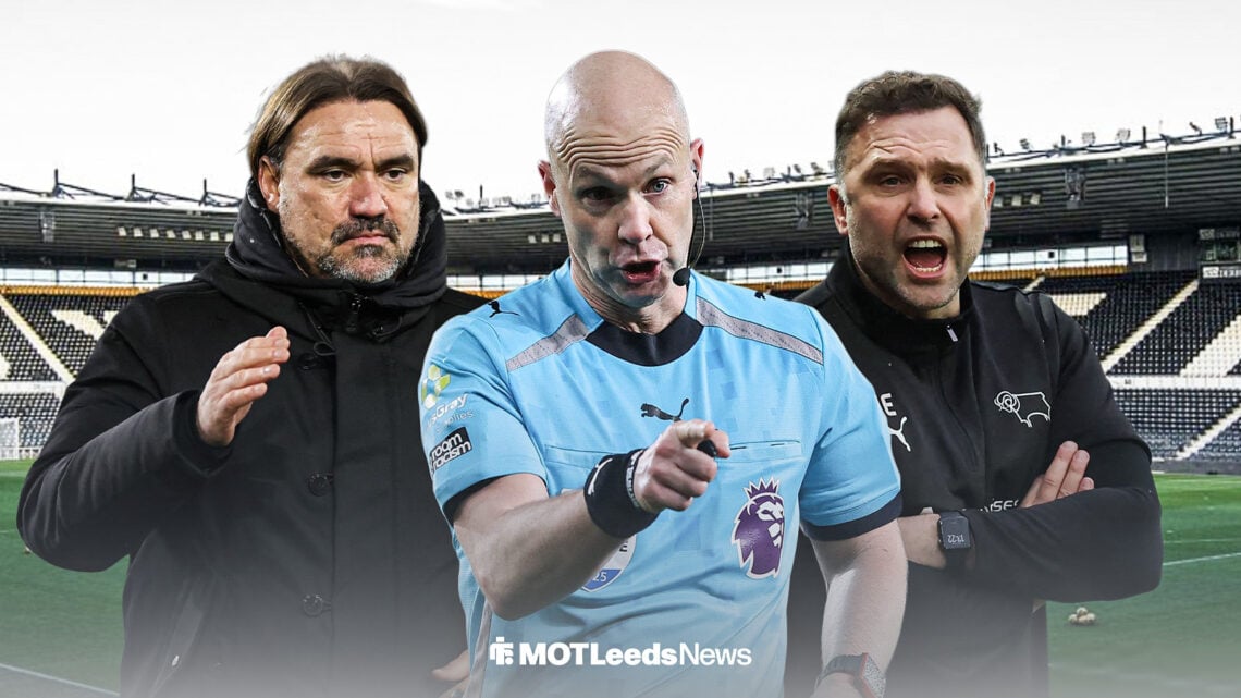 Daniel Farke, Anthony Taylor and John Eustace