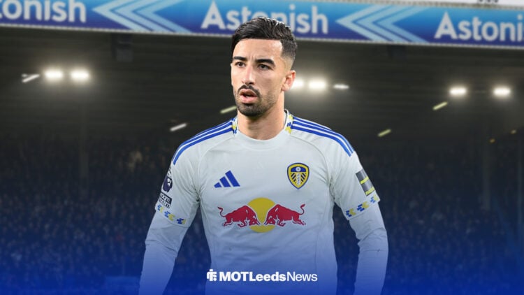 Mohamed Amoura in a Leeds shirt at Elland Road