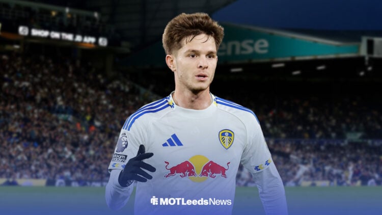 James McAtee in Leeds United shirt