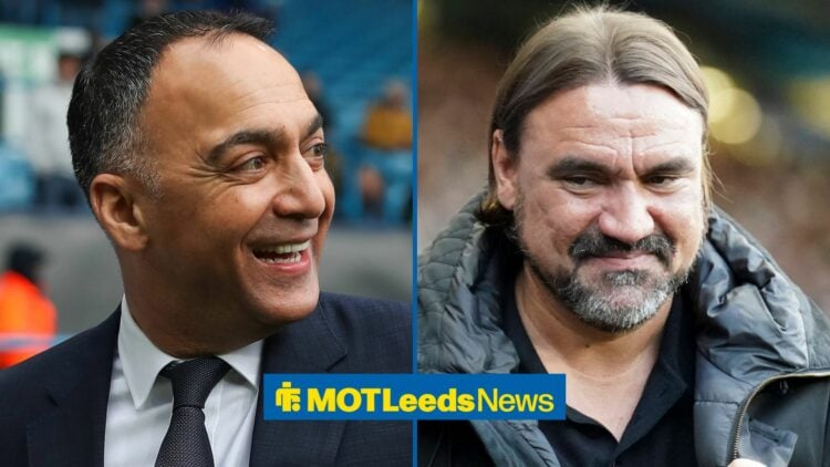 Paraag Marathe and Daniel Farke smiling in a 50:50 image