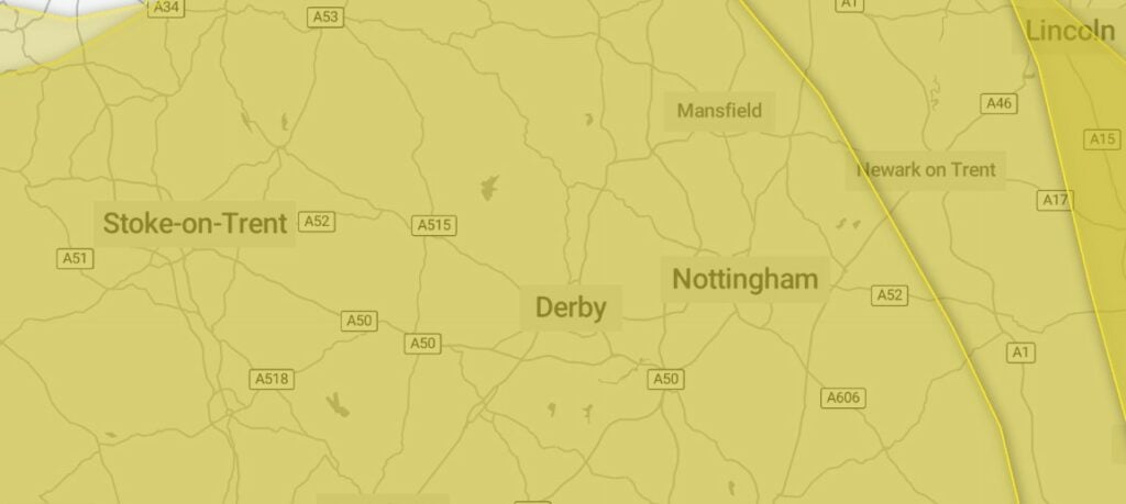 Derby weather warning
