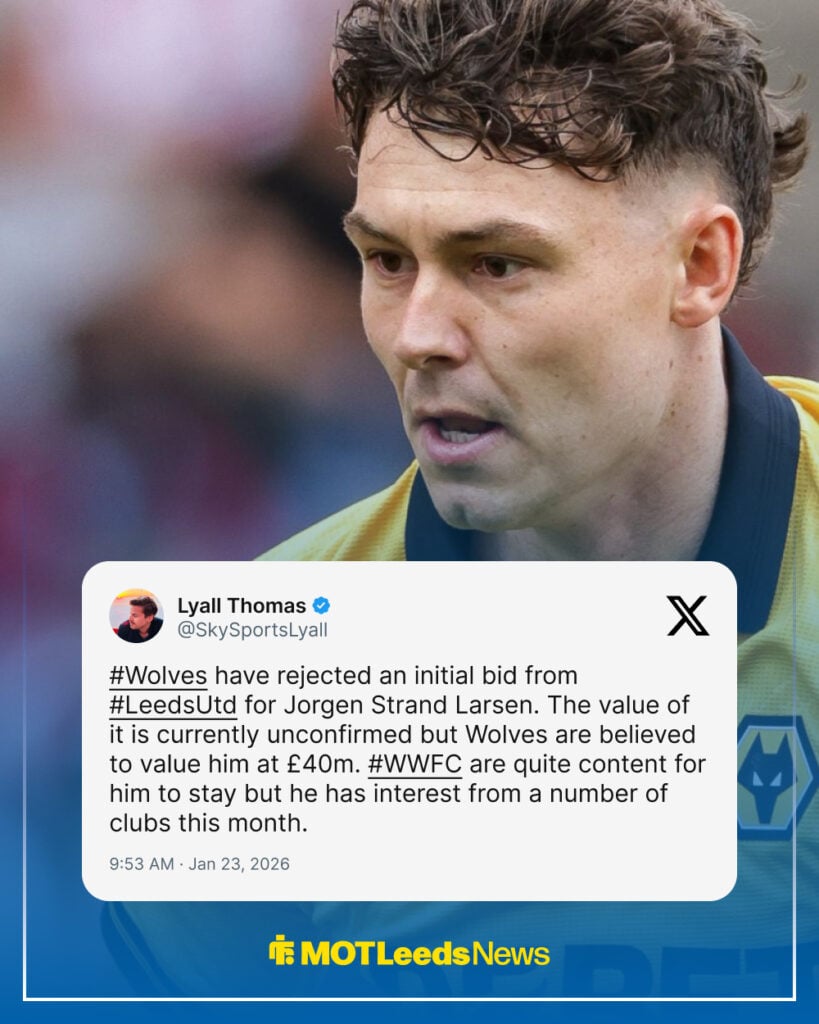 Lyall Thomas' update on Leeds' bid for Jorgen Strand Larsen