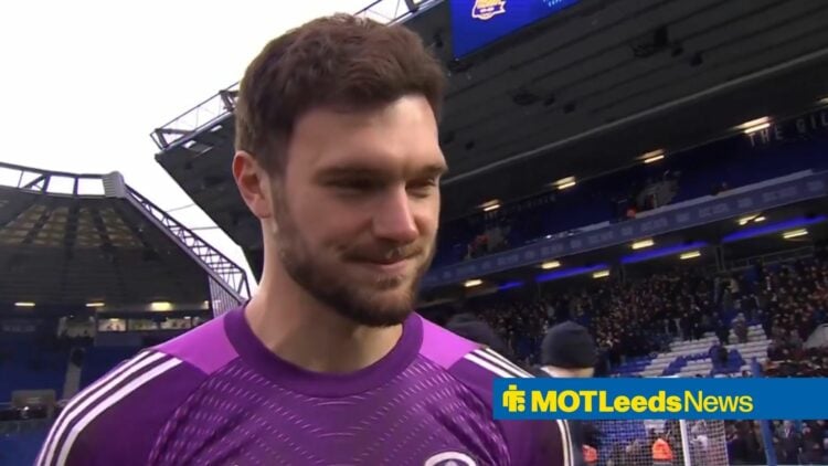 Lucas Perri speaking in an interview at St Andrews after Leeds United 1-1 Birmingham City