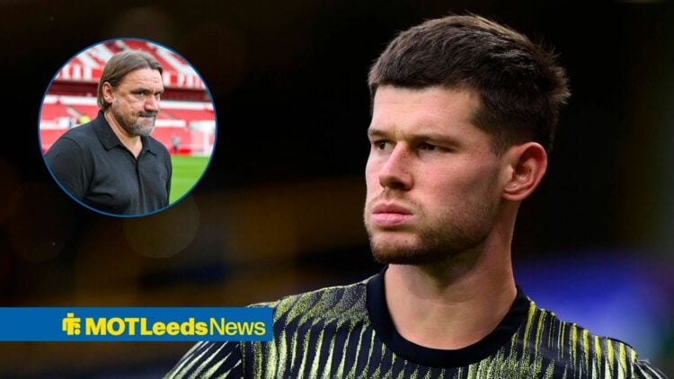 Leeds United goalkeeper Illan Meslier and manager Daniel Farke