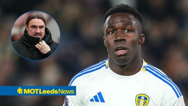 Willy Gnonto alongside a circle inset of Daniel Farke.