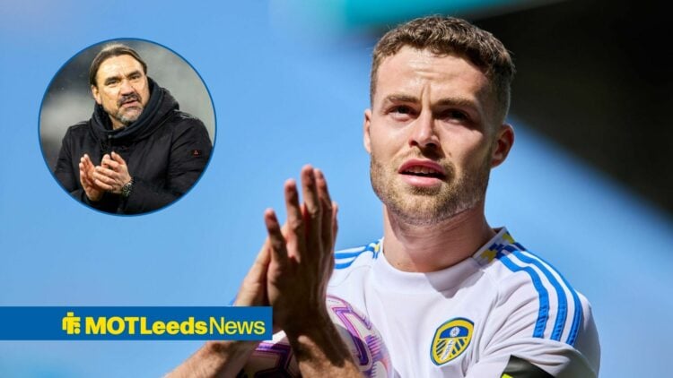 Gabriel Gudmundsson alongside a circle inset of Daniel Farke.