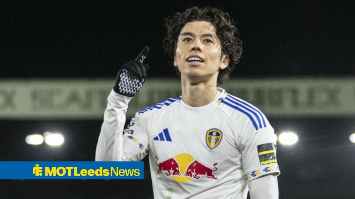 Ao Tanaka celebrating for Leeds United