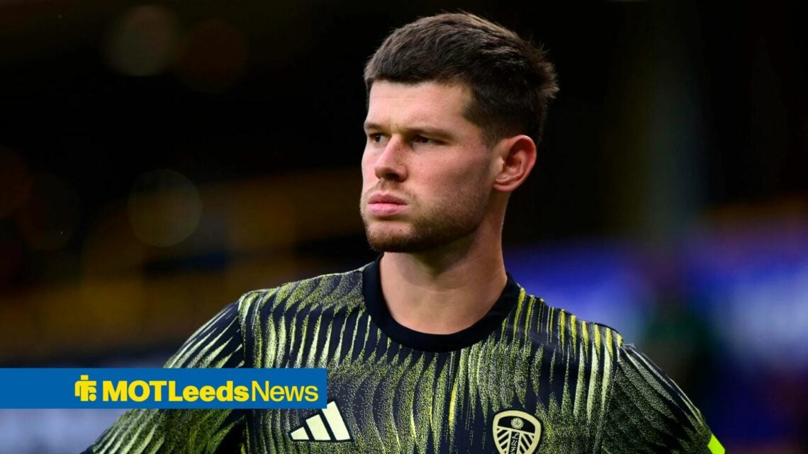 Illan Meslier warming up for Leeds United