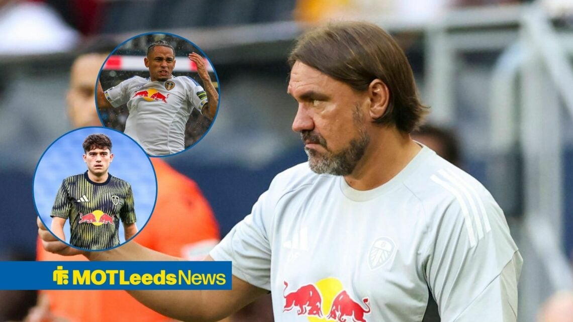 Dan James looks stern, Noah Okafor expresses his frustration (inset pictures), and Daniel Farke watches on