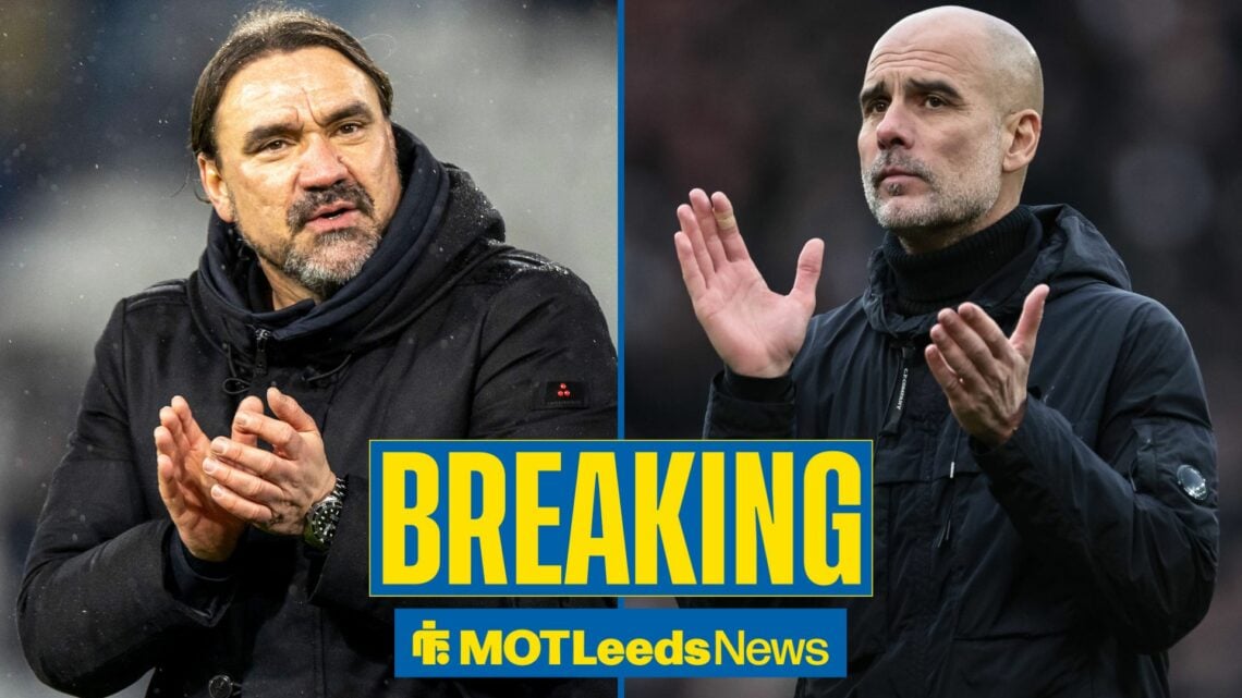 Leeds manager Daniel Farke and Man City manager Pep Guardiola applauding