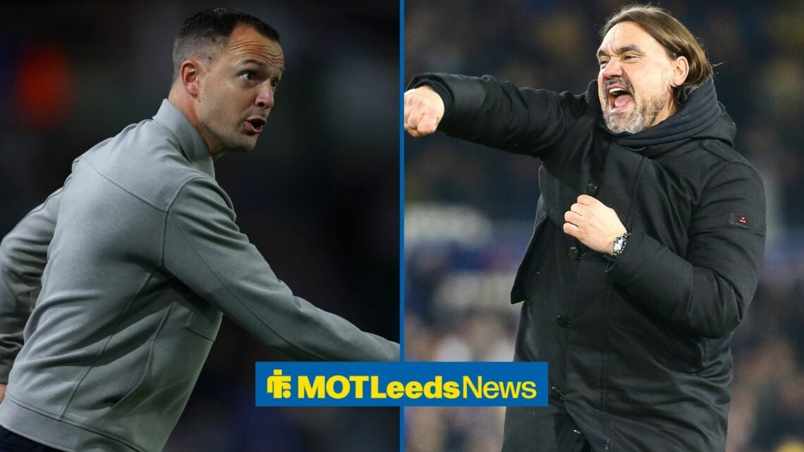 Birmingham City manager Chris Davies and Leeds manager Daniel Farke celebrating