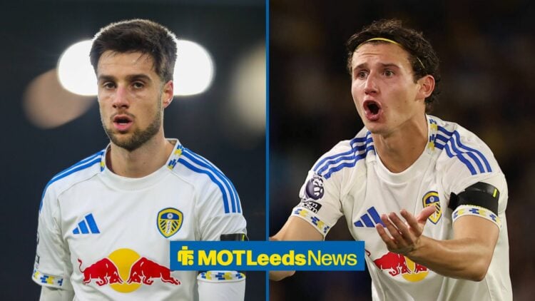 Ilia Gruev and Brenden Aaronson playing for Leeds in the Premier League