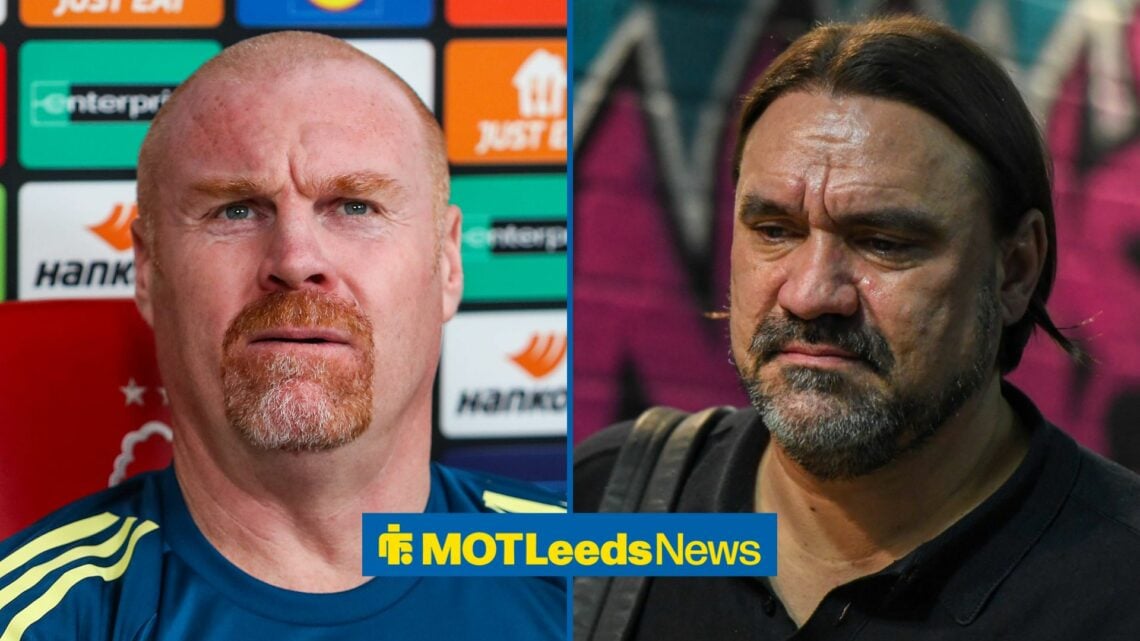 Sean Dyche and Daniel Farke looking concerned alongside each other.