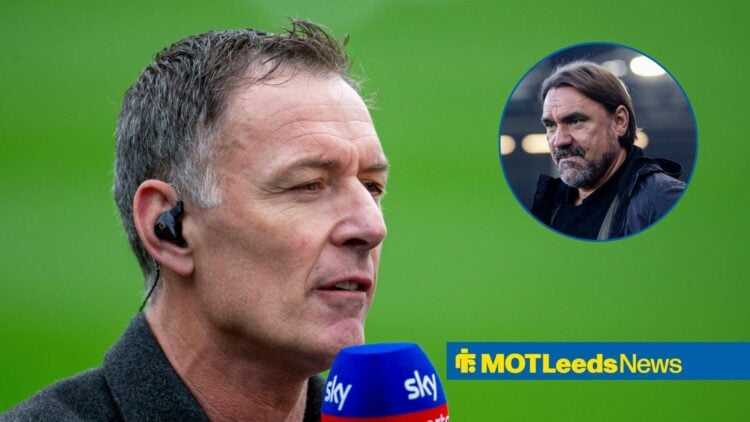 Chris Sutton working for Sky Sports, Daniel Farke happy in inset.