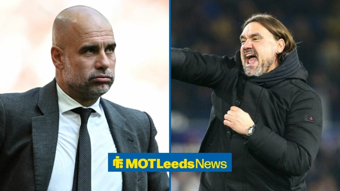 Pep Guardiola next to Daniel Farke