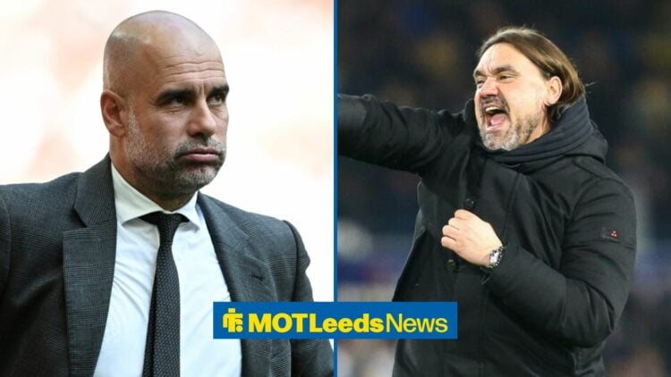 Pep Guardiola next to Daniel Farke