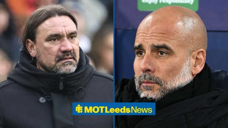 Daniel Farke alongside Pep Guardiola