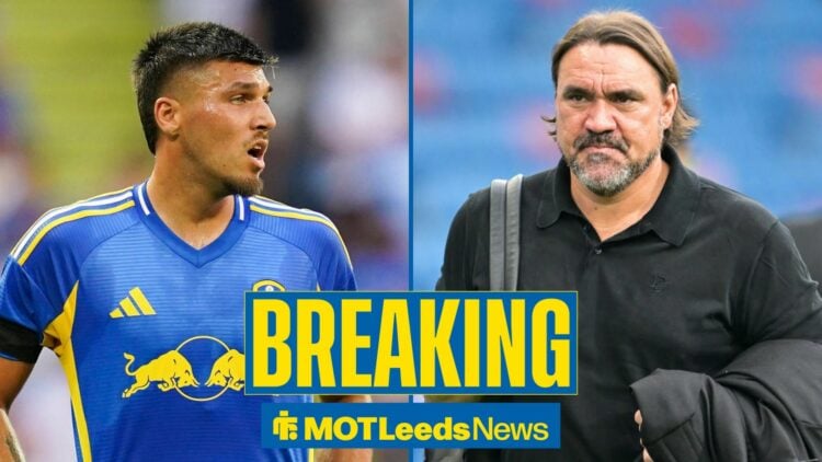 Daniel Farke next to Joel Piroe