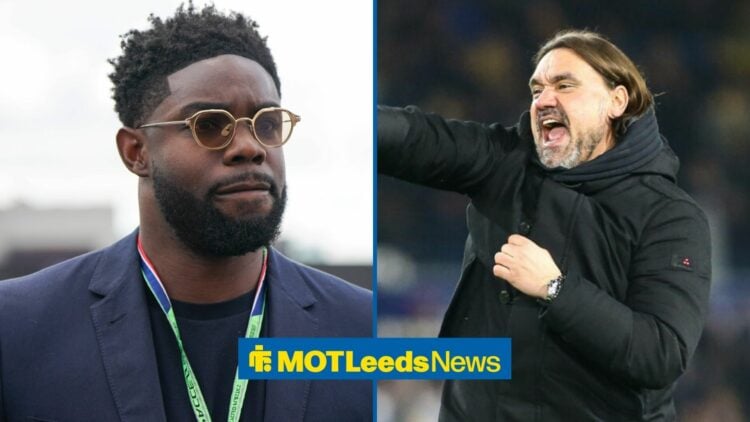 Daniel Farke next to Micah Richards