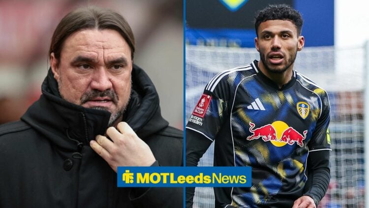 James Justin next to Daniel Farke