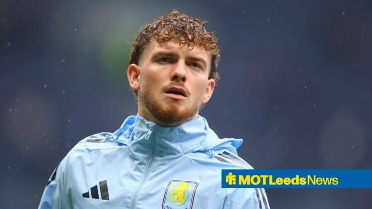 Harvey Elliott of Aston Villa warms up before the Tottenham Hotspur vs Aston Villa Premier League match at the Tottenham Hotspur Stadium, London