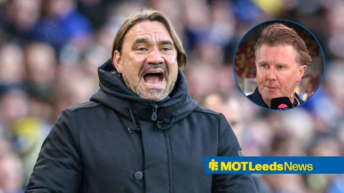 Leeds United manager Daniel Farke and Steve McManaman in circular inset