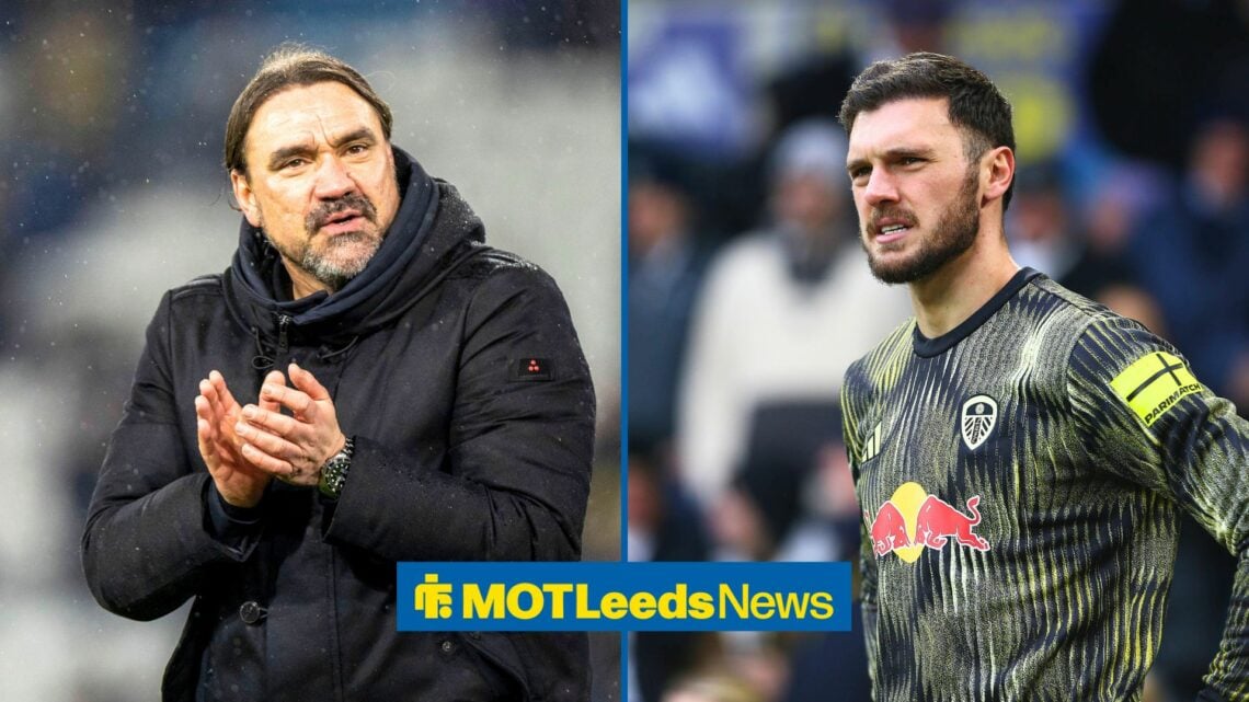 Split image of Lucas Perri of Leeds United stands before the Premier League match between Leeds United and Fulham at Elland Road in Leeds, England,...