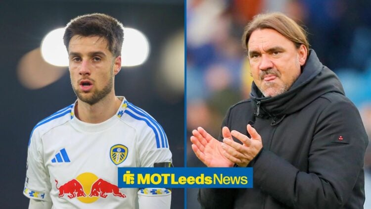 Split image of Leeds United midfielder Ilia Gruev and Daniel Farke