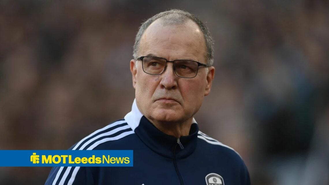 Marcelo Bielsa in a Leeds training top