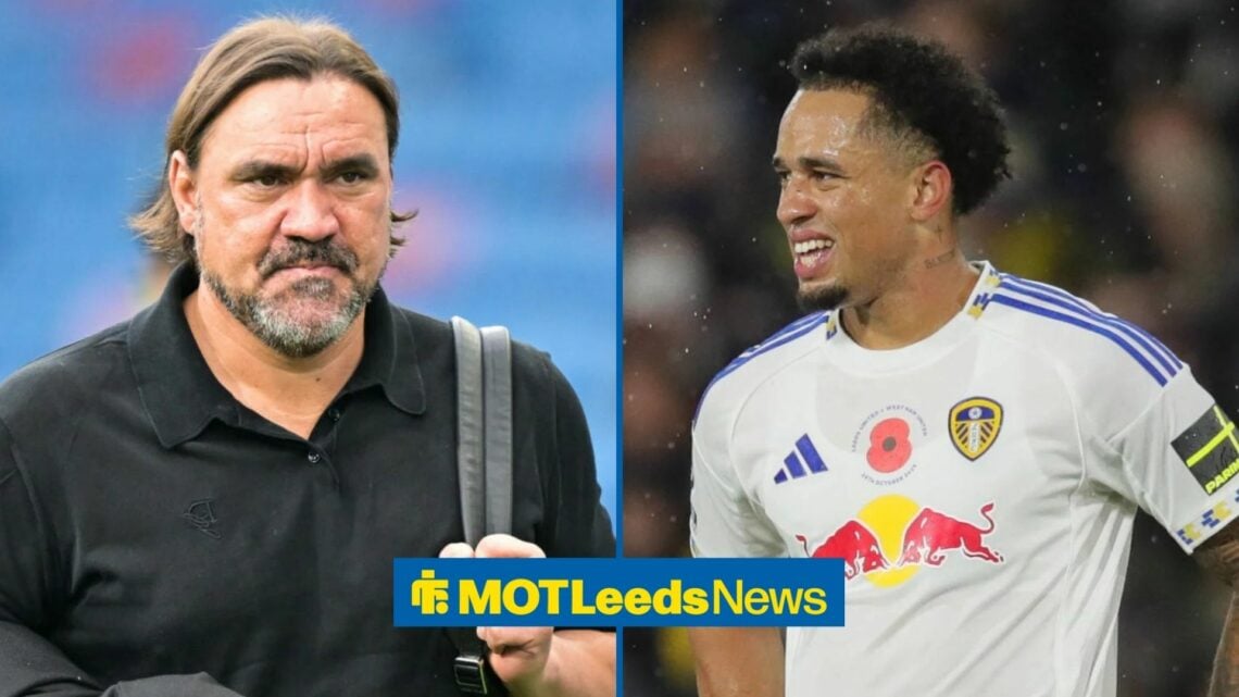 Noah Okafor next to Daniel Farke