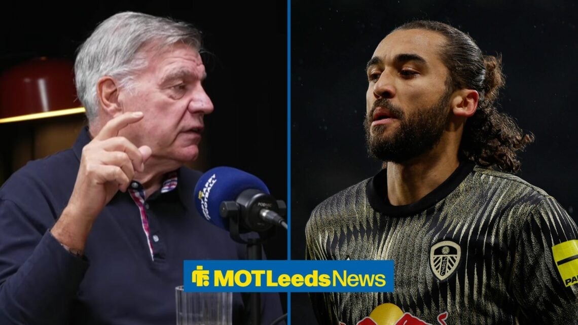 Dominic Calvert-Lewin warming up for Leeds United ahead of a Premier League match against Newcastle United in 2026, in 50:50 image with former Leed...