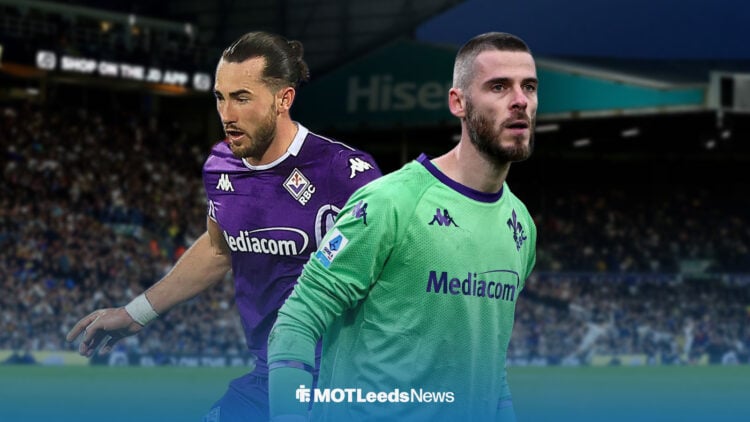 Jack Harrison and David De Gea in action for Fiorentina