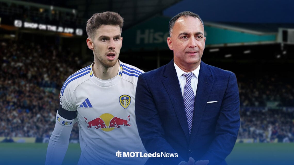 Anton Stach alongside Paraag Marathe at Elland Road