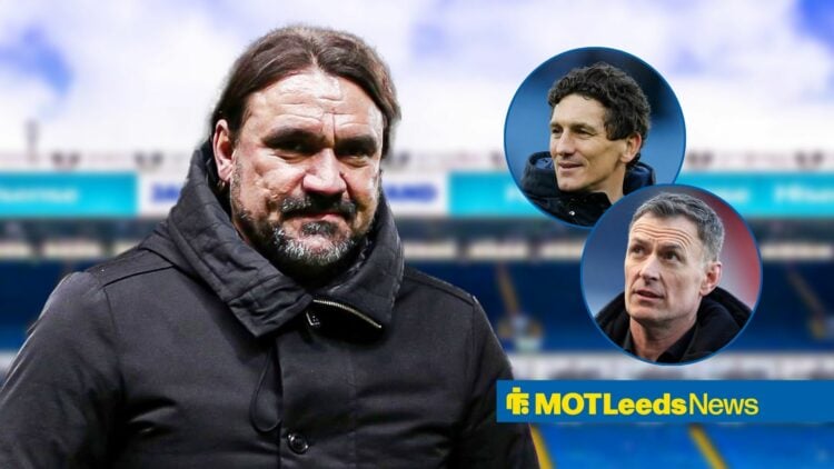 Daniel Farke grimaces, with Keith Andrews and Chris Sutton (inset)