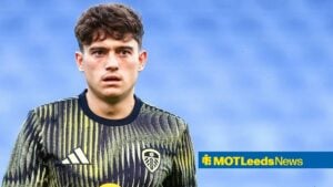 Dan James warming up for Leeds United